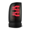 AlphaRex LUXX-Series LED Tail Lights Black Red W/ Activation Light & Sequential Signal For 1994-2001 Dodge Ram 1500 2500 3500