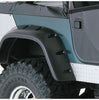 Bushwacker 10060-07 Black Jeep Cutout Style Textured Finish Rear Fender Flares for 1956-1986 Jeep CJ5, CJ5A, CJ6, CJ6A, CJ7, Willys