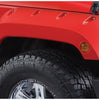 Bushwacker 10077-02 Black Pocket/Rivet Style Smooth Finish Front Fender Flares for 2007-2018 Jeep Wrangler JK
