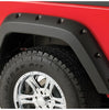 Bushwacker 10078-02 Black Pocket/Rivet Style Smooth Finish Rear Fender Flares for 2007-2018 Jeep Wrangler JK 2-Door