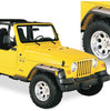 Bushwacker 10913-07 Black Large Pocket/Rivet Style Textured Finish 4-Piece Fender Flare Set for 1997-2006 Jeep Wrangler TJ, Euro Rubicon Conversion Package