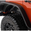 Bushwacker 10918-07 Black Jeep Flat Style Textured Finish 4-Piece Fender Flare Set for 2007-2018 Jeep Wrangler JK Unlimited 4-Door