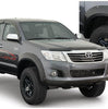 Bushwacker 31929-02 Black Pocket/Rivet Style Smooth Finish 4-Piece Fender Flare Set for 2011-2013 Toyota Hilux