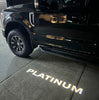 Customs Unlimited Platinum Logo LED Puddle Lights For 2017-2027 F-250/F-350/F-450 Ford Super Duty Platinum
