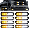 Customs Unlimited Universal 8-PC Aluminum Surface Mounted 4.5 Inch Emergency High Intensity LED Strobe W 17 Patterns