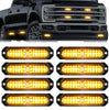Customs Unlimited Universal 8-PC Aluminum Surface Mounted 4.5 Inch Emergency High Intensity LED Strobe W 17 Patterns