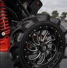 (4) 24X7 Fuel UTV D641 Kompressor Wheels Gloss Black Milled 4X156 13 Offset
