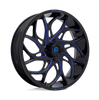 (4) 24X7 Fuel UTV D778 Runner Wheels Black Candy Blue Milled 4X137 13 Offset
