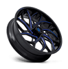 (4) 20X7 Fuel UTV D778 Runner Wheels Black Candy Blue Milled 4X156 13 Offset