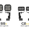 Diode Dynamics Stage Series 2" C2 2.0 Pro Yellow with Amber Backlit Ditch Light Kit For 2019–2025 Toyota RAV4