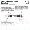 DMAX Extended Travel Front CV Axle Assembly, 2001-2010 LB7/LLY/LBZ/LMM
