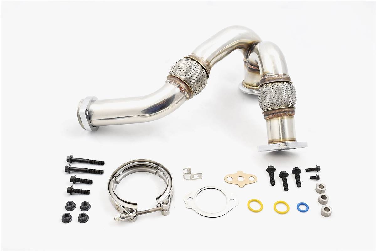 Image of Rudy's Heavy Duty 304 SS Up Pipe Kit & Turbo V-Band Clamp For 03-07 6.0 Powerstroke