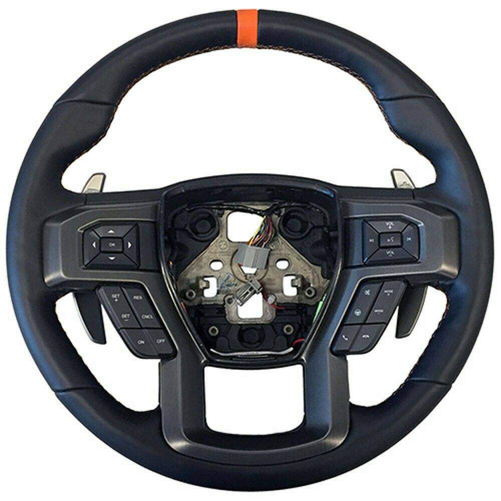 Image of Ford Performance Steering Wheel Kit w/ Orange Sight Line For 17-19 F-150 Raptor