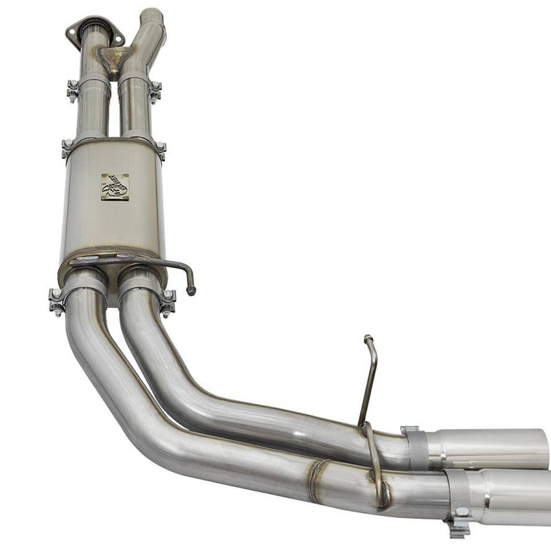 Image of aFe Power Rebel Series 3" 409 Stainless Steel Cat-Back Exhaust System (Polished Tips) For 17-19 F-150 Raptor
