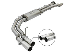 Image of aFe Power Rebel Series 3" 409 Stainless Steel Cat-Back Exhaust System (Polished Tips) For 17-19 F-150 Raptor