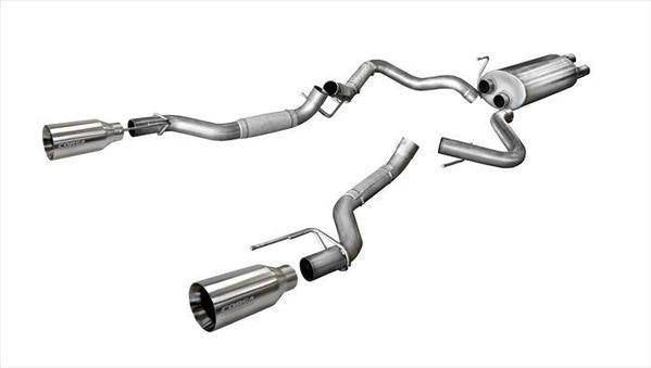 Image of Corsa Performance Dual-Rear Exit Cat-Back Kit (Polished Tips) For 17-19 F-150 Raptor