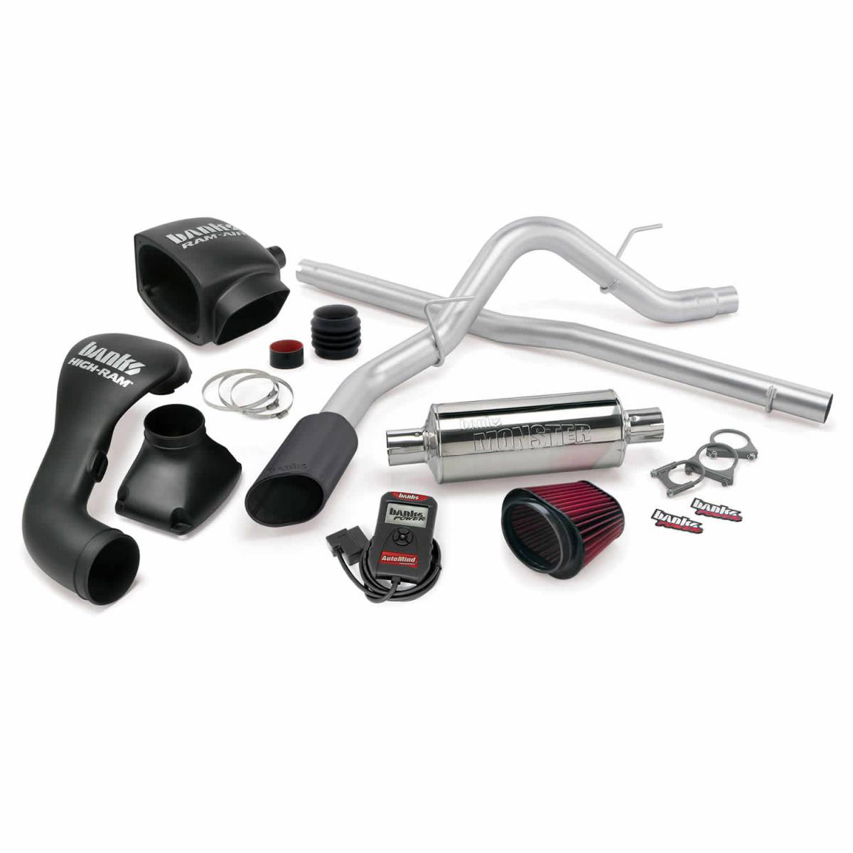 Image of Banks Power Stinger Bundle Power System W/Single Exit Exhaust Black Tip 06-08 Ford 5.4L F-150 CCMB