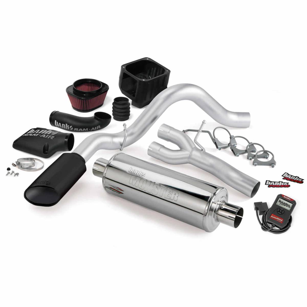 Image of Banks Power Stinger Bundle Power System W/Single Exit Exhaust Black Tip 03-06 Chevy 4.8-5.3L EC/CC-SB