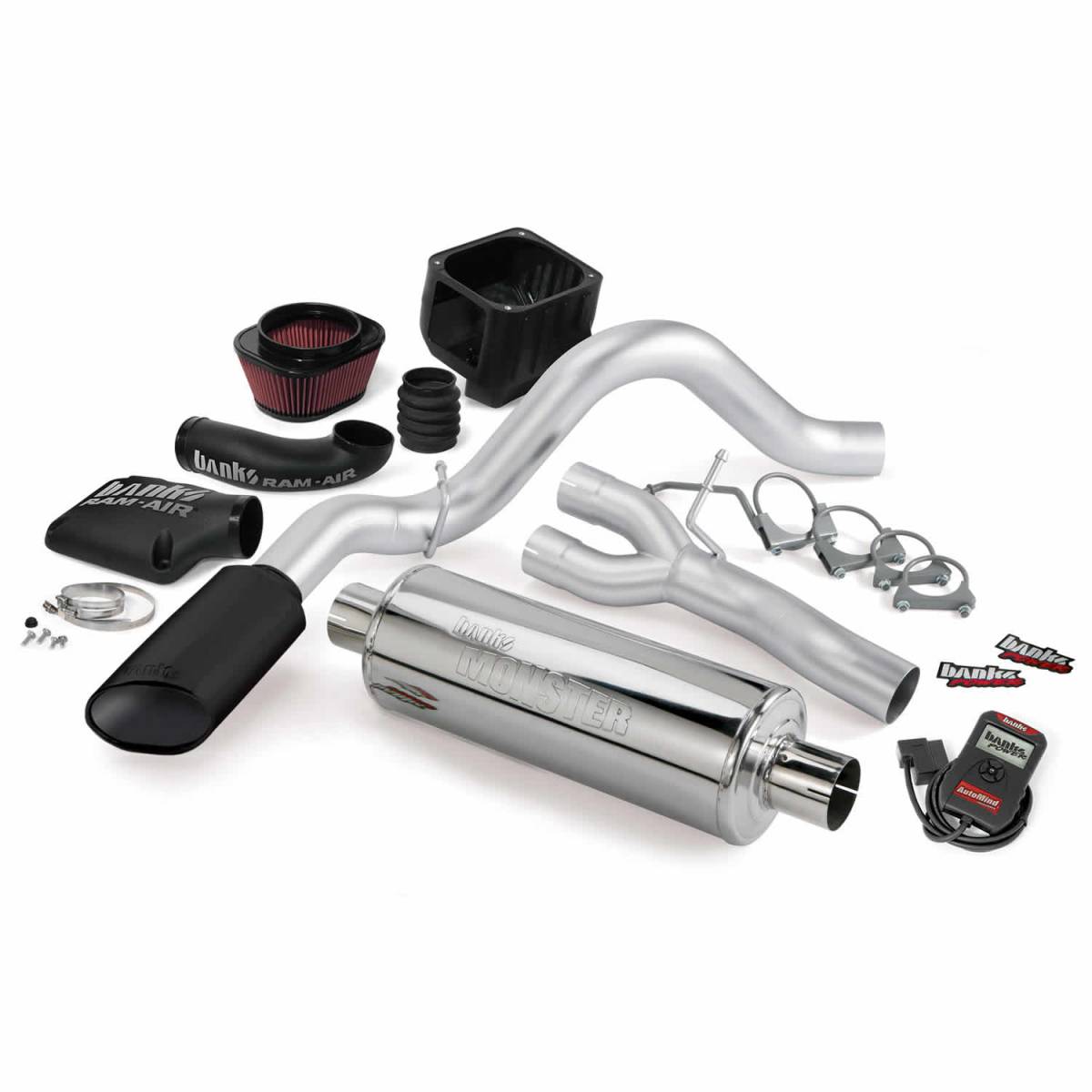 Image of Banks Power Stinger Bundle Power System W/Single Exit Exhaust Black Tip 99-02 Chevy 4.8-5.3L ECSB