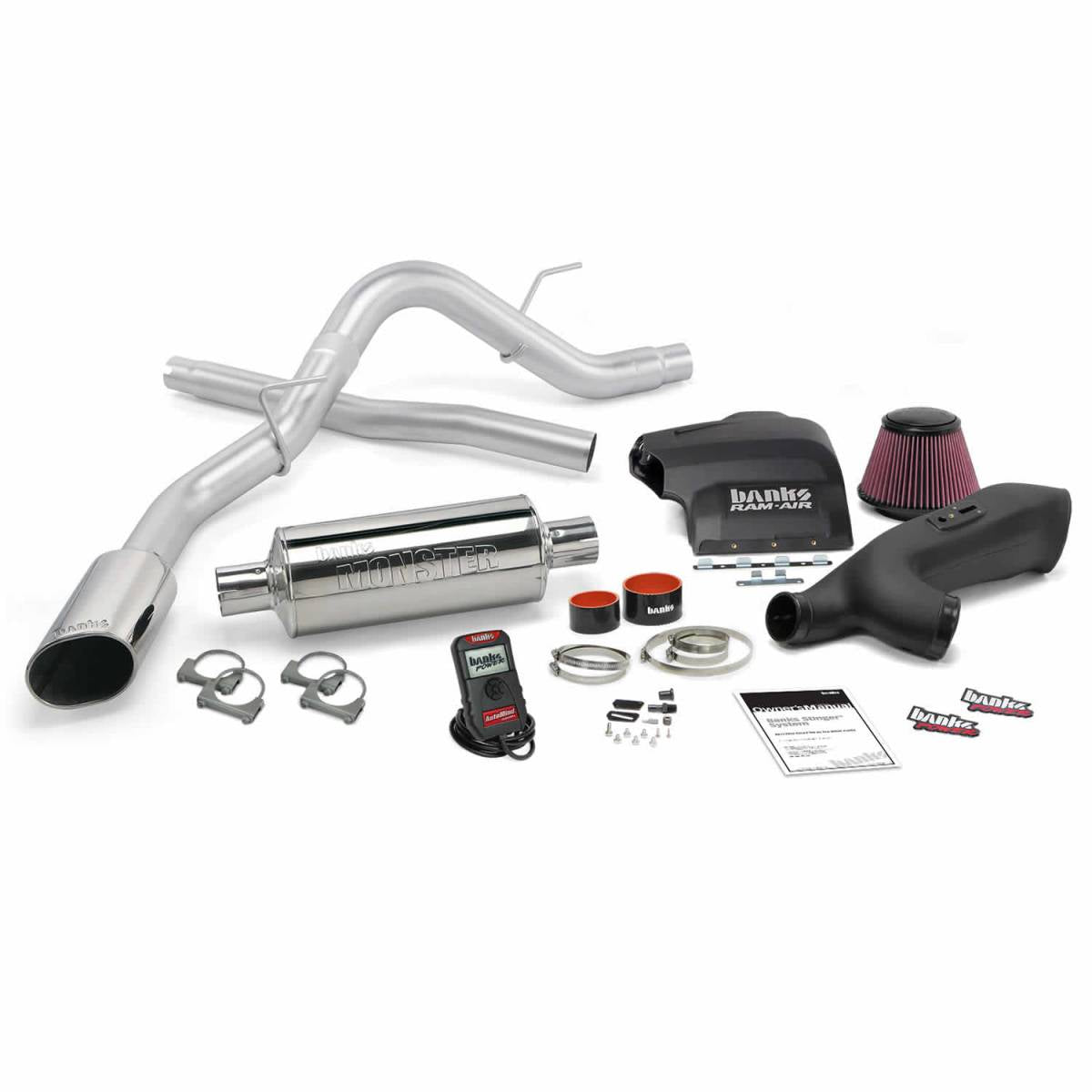 Image of Banks Power Stinger Bundle Power System W/Single Exit Exhaust Chrome Tip 11-14 Ford F-150 3.5L EcoBoost Regular Cab Short Bed