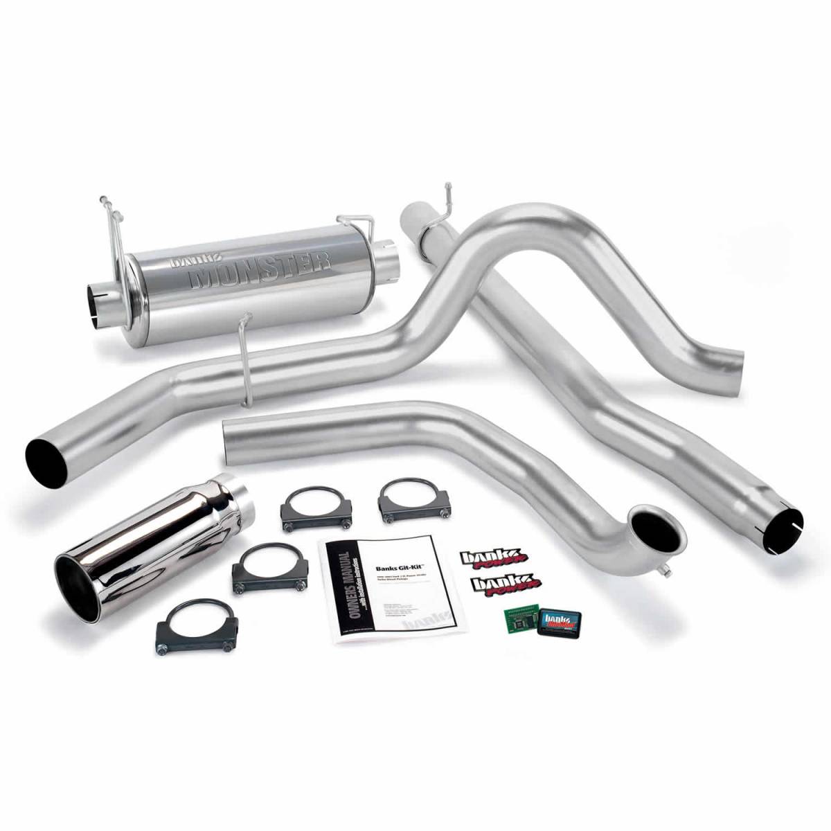 Image of Banks Power Git-Kit Bundle Power System W/Single Exit Exhaust Chrome Tip 00-03 Ford 7.3L Excursion