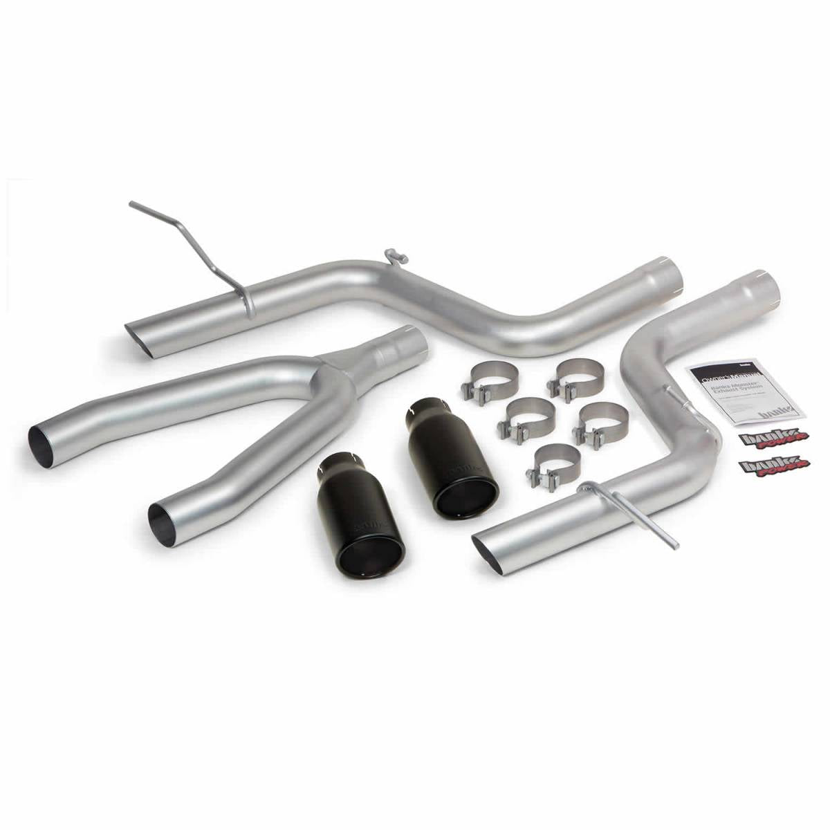 Image of Banks Power Monster Exhaust System DualRear Exit Black Round Tips 14-15 Jeep Grand Cherokee 3.0L Diesel