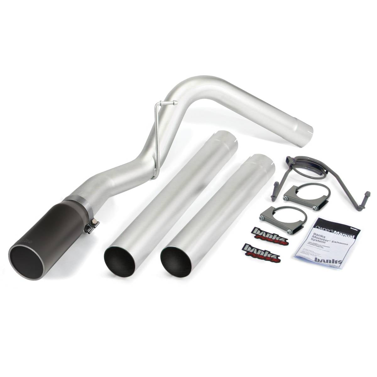 Image of Banks Power Monster Exhaust System Single Exit Black Tip 14-18 Ram 6.7L CCLB MCSB