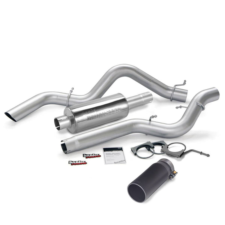 Image of Banks Power Monster Exhaust System Single Exit Black Round Tip 06-07 Chevy 6.6L CCLB