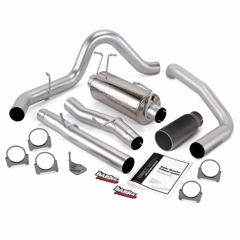 Image of Banks Power Monster Exhaust System Single Exit Black Round Tip 03-07 Ford 6.0L CCSB