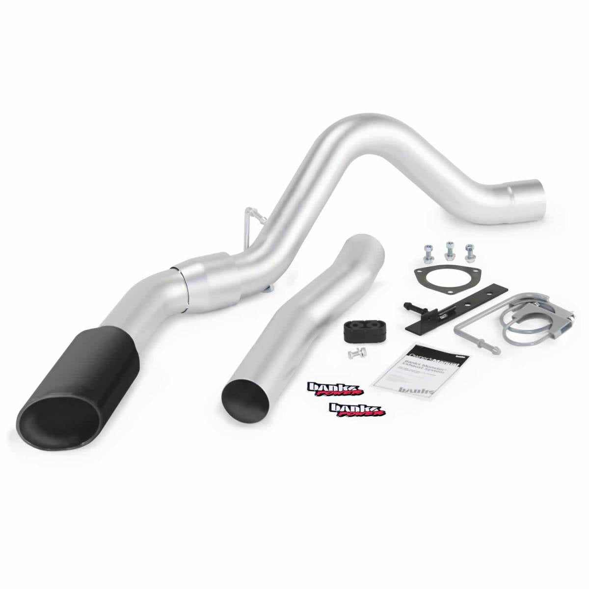 Image of Banks Power Monster Exhaust System Single Exit Black Tip 15 6.6L LML DCSB-CCLB