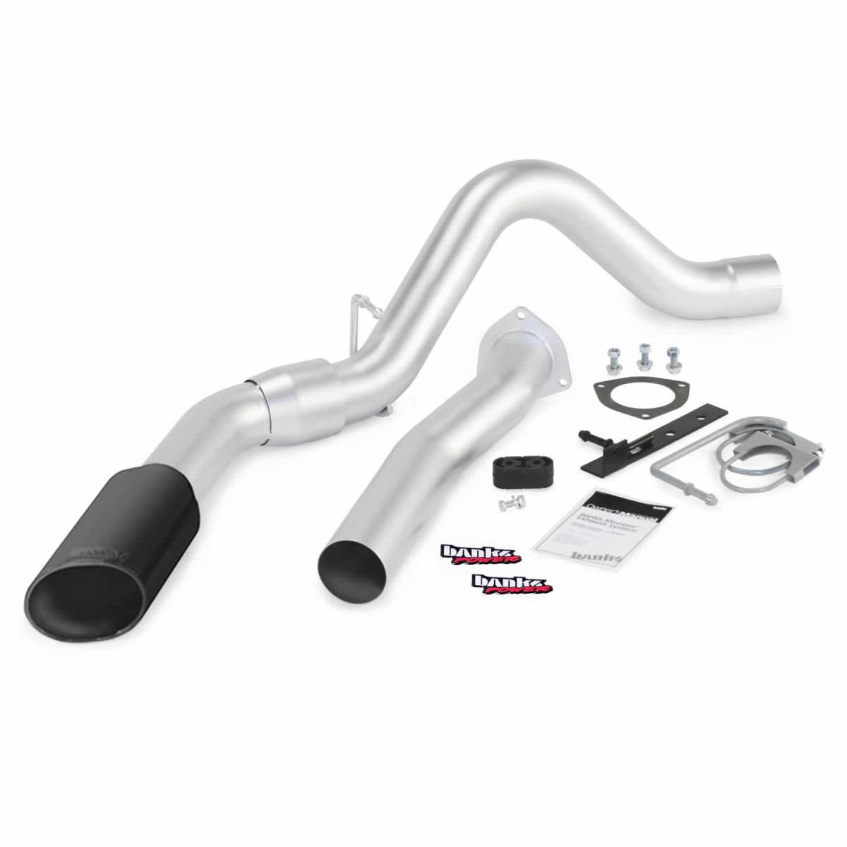 Image of Banks Power Monster Exhaust System Single Exit With Black Tip For 07-10 6.6L Duramax