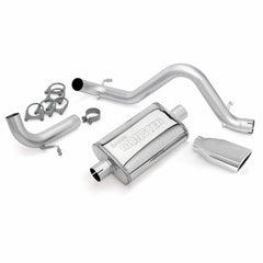 Image of Banks Power Monster Exhaust System Single Exit Chrome Ob Round Tip 12-18 Jeep 3.6L Wrangler JK All 2 Door