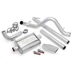 Image of Banks Power Monster Exhaust System Single Exit Chrome Ob Round Tip 07-11 Jeep 3.8L Wrangler Unlimited 4 Door