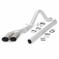 Image of Banks Power Monster Exhaust System Single Exit Dual Chrome Ob Round Tips 15 Ford Super Duty 6.7L Diesel