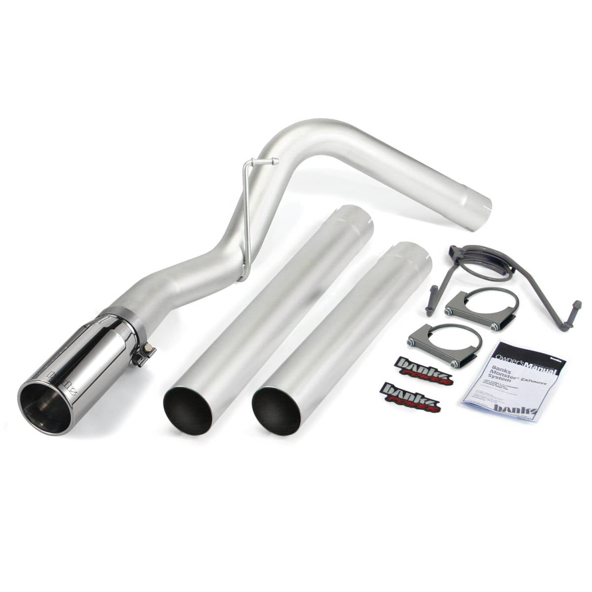 Image of Banks Power Monster Exhaust System Single Exit Chrome Tip 14-18 Ram 6.7L CCLB MCSB