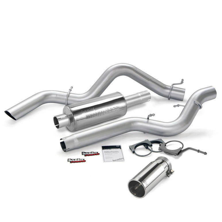 Image of Banks Power Monster Exhaust System Single Exit Chrome Round Tip 06-07 Chevy 6.6L CCSB