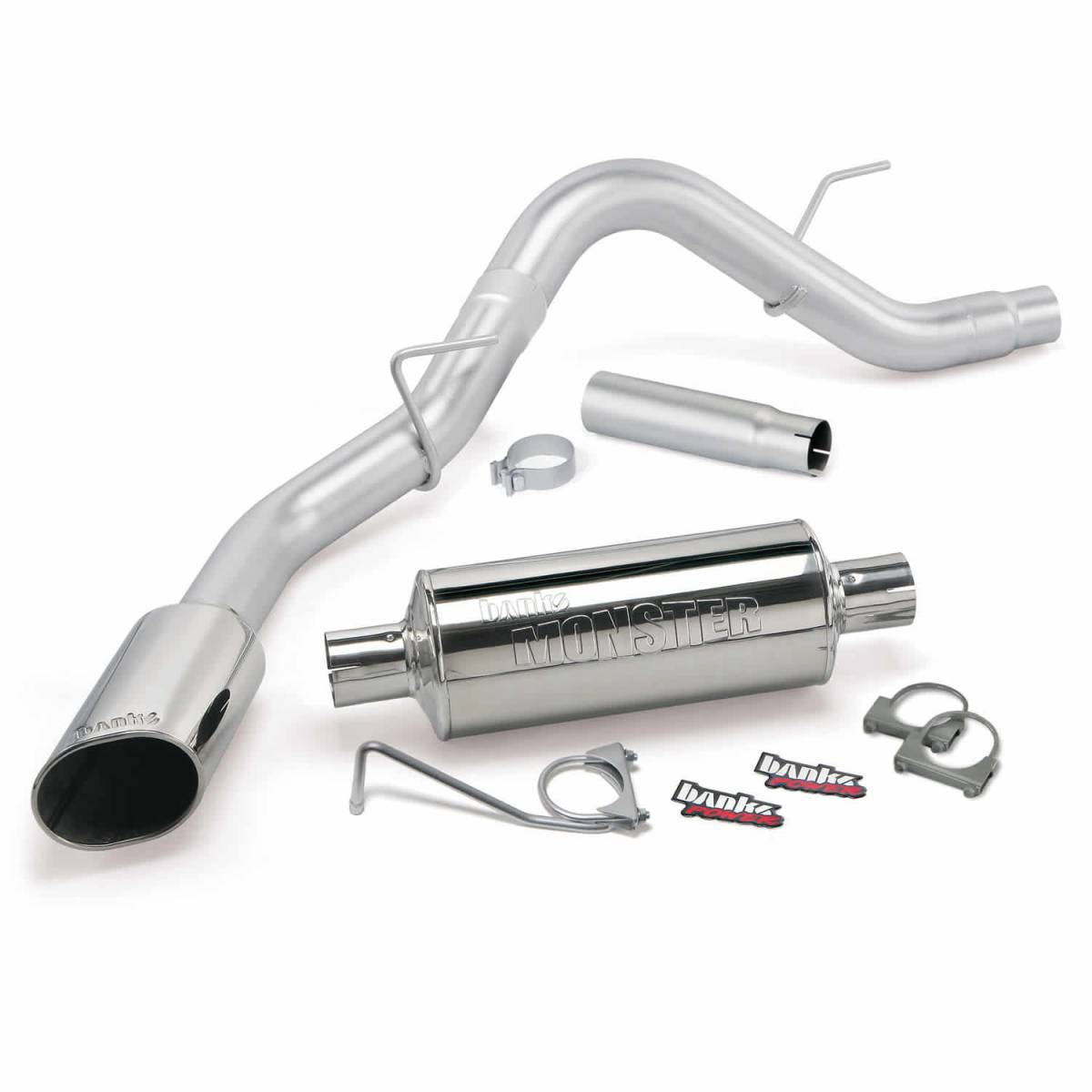 Image of Banks Power Monster Exhaust System Single Exit With Chrome Tip For 15-19 F-150 2.7/3.5L EcoBoost & 5.0L (ECMB, CCSB, CCMB)