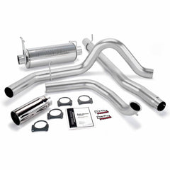 Image of Banks Power Monster Exhaust System Single Exit Chrome Round Tip 99 Ford 7.3L Truck Catalytic Converter