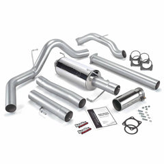 Image of Banks Power Monster Exhaust System Single Exit Chrome Round Tip 03-04 Dodge 5.9L SCLB/CCSB No Catalytic Converter