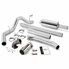 Image of Banks Power Monster Exhaust System W/Power Elbow Single Exit Chrome Round Tip 98-02 Dodge 5.9L Extended Bed