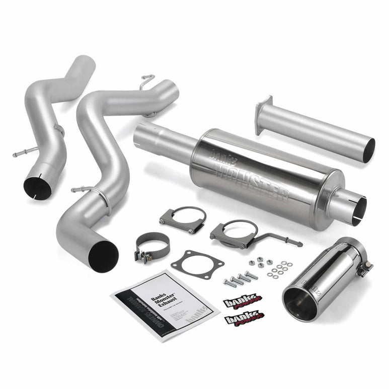 Image of Banks Power Monster Exhaust System Single Exit Chrome Tip 02-05 Chevy 6.6L SCLB