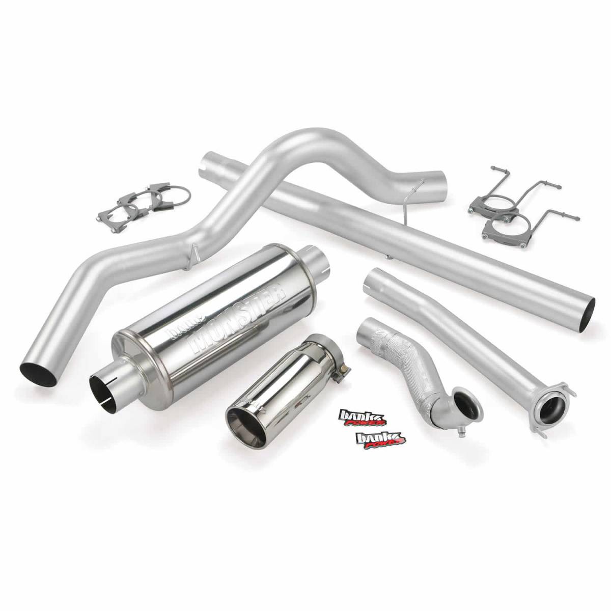 Image of Banks Power Monster Exhaust System Single Exit With Chrome Tip For 94-97 7.3L Powerstroke CCLB