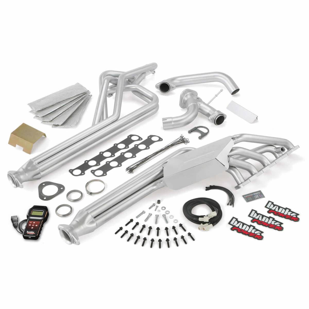 Image of Banks Power Torque Tube Exhaust Header System W/AutoMind Programmer 11-15 Ford 6.8L Class-A Motorhome