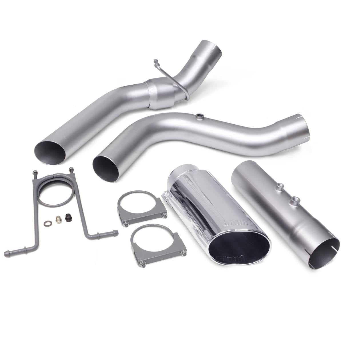 Image of Banks Power Monster Exhaust System 4-inch Single Exit Chrome Tip with CoolCuff 17-18 Chevy 6.6L L5P from