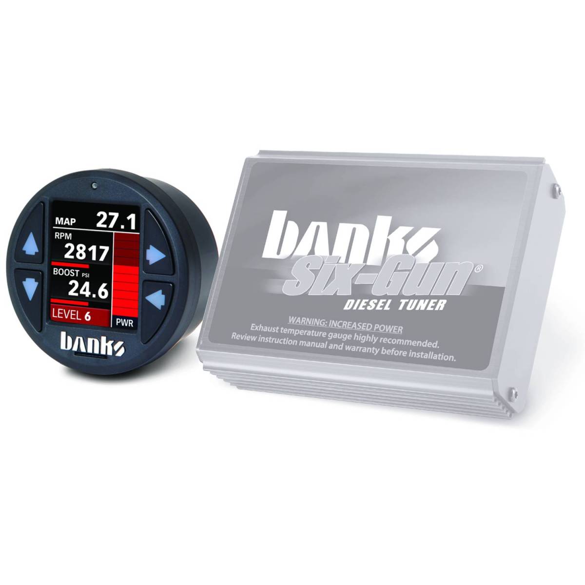 Image of Banks Power Six-Gun Diesel Tuner with Banks iDash 1.8 Super Gauge for use with 2004-2005 Chevy 6.6L, LLY