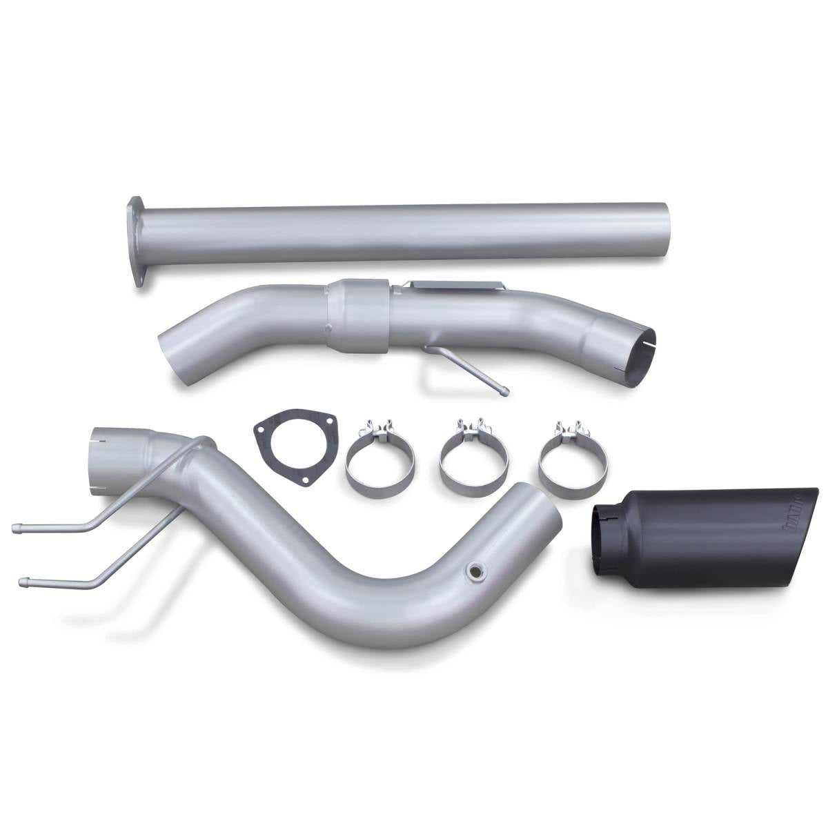 Image of Banks Power Monster Exhaust System Single Exit Black Ob Round Tip 2017-2019 Ford Super Duty 6.7L Diesel