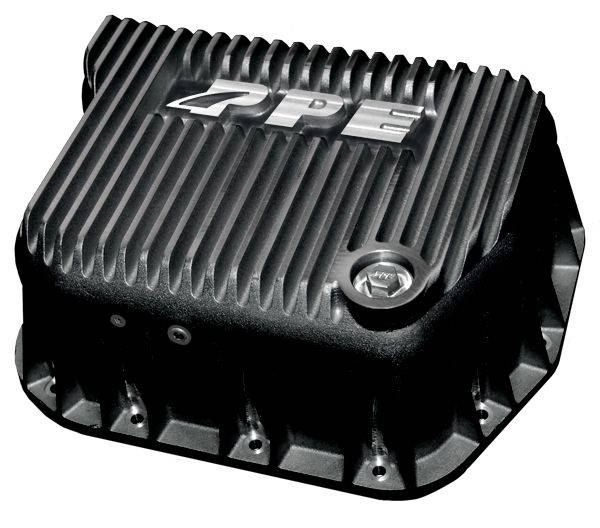 Image of PPE Heavy Duty Deep Aluminum Transmission Pan - Black For 89-07 5.9 Cummins