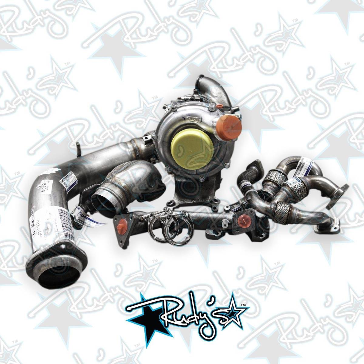 Image of Rudy's Upgraded 65.5mm Billet Turbocharger Retrofit Kit For 11-14 6.7 Powerstroke
