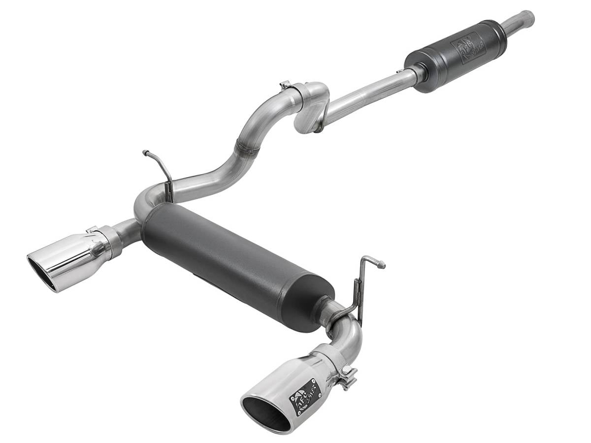 Image of aFe Power Rebel Series 2.5" 304 Stainless Steel Cat-Back Exhaust System With Polished Tips For 18-20 Jeep Wrangler JL 4 Door