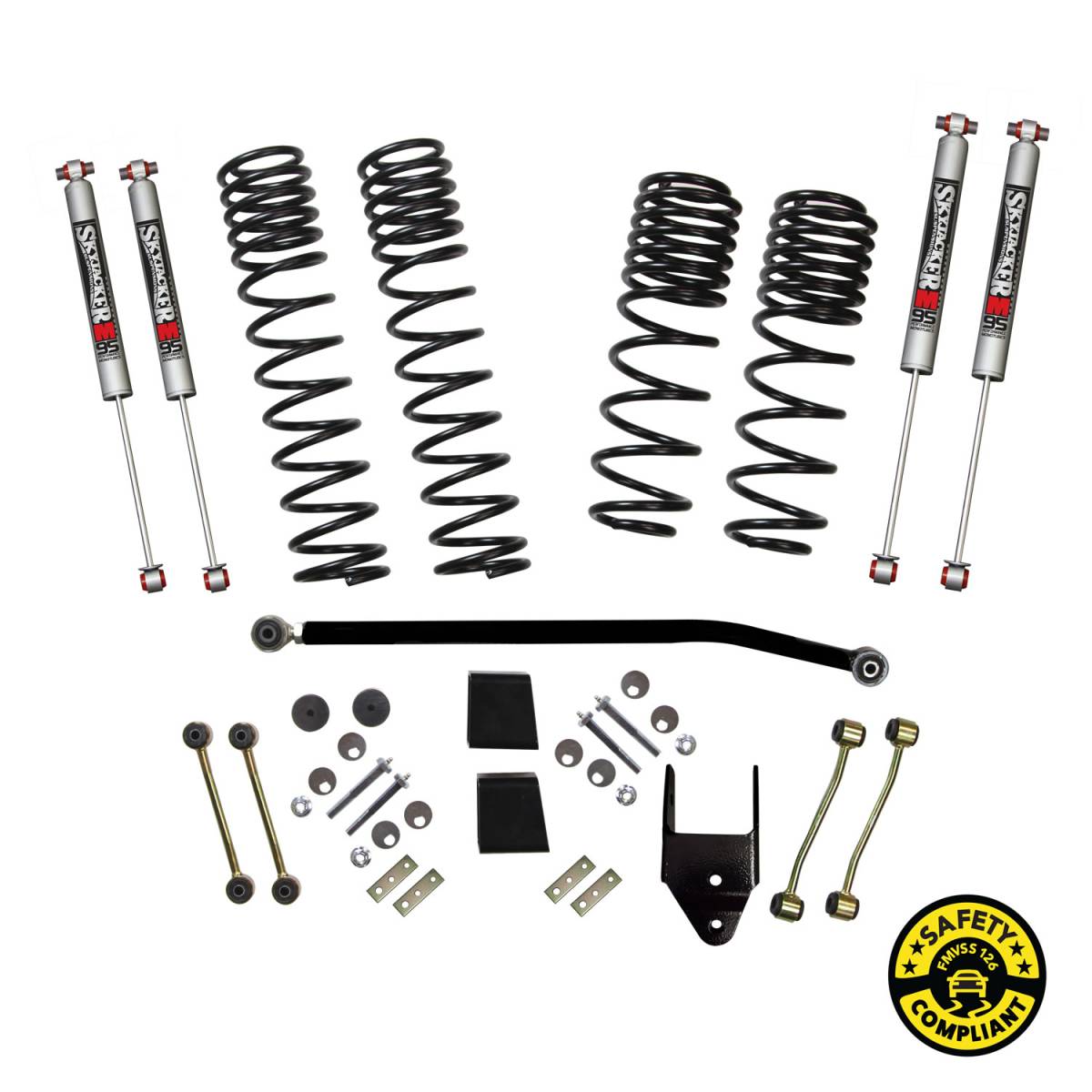 Image of Skyjacker Dual Rate Long Travel 3.5-4" Lift Kit System with M95 Shocks For 18-20 Jeep Wrangler JL Rubicon Unlimited Four Door